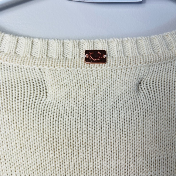 Knitz For Love & Lemons Cream & Black Wool Blend Sweater Dress women size M - Picture 13 of 13